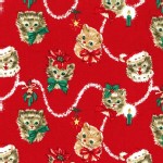 Michael Miller Fabrics - Holiday - Kitty Garland in Red
