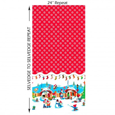 Michael Miller Fabrics - Holiday - Holly Jolly Gnomes Border in Red