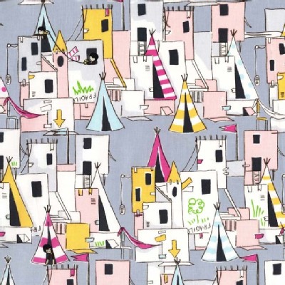 Michael Miller Fabrics - Lets Pretend - Best fort ever in Gray