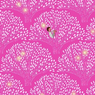 Michael Miller Fabrics - Wee Wander - Tree Lights in Rose