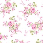 P B Textiles - Ballet Rose - Rose Bouquet in White