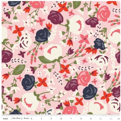 Riley Blake Designs - Florals - Posy Garden - Main in Pink
