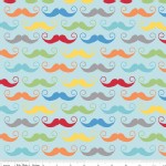 Riley Blake Designs - Geekly Chic - Mustache in Blue