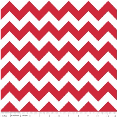Riley Blake Designs - Hollywood - Sparkle Chevron in Red