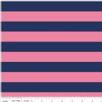 Riley Blake Designs - Knit Basics - Stripe in Navy / Hot Pink