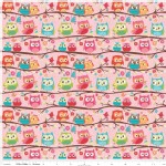 Riley Blake Designs - Knit Prints - Happy Flappers Owl in Pink
