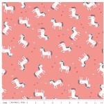 Riley Blake Designs - Knit Prints - Princess Unicorn in Coral