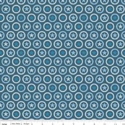 Riley Blake Designs - Knit Prints - Lucky Star Circle in Navy