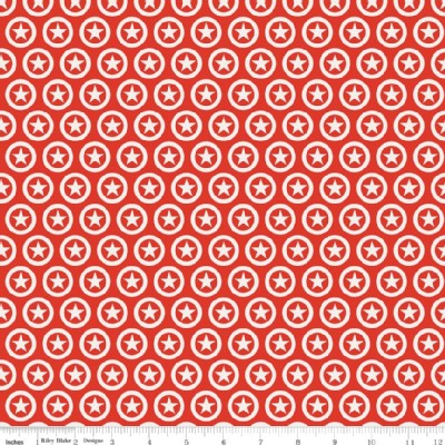 Riley Blake Designs - Knit Prints - Lucky Star Circle in Red
