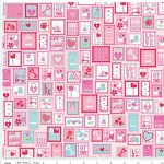 Riley Blake Designs - Lovey Dovey - Lovey Stamps in Pink