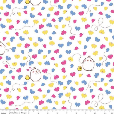 Riley Blake Designs - Others - Molang -Butterflies in White