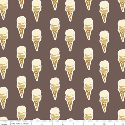 Riley Blake Designs - Paris and Company - Ice Cream in Brown
