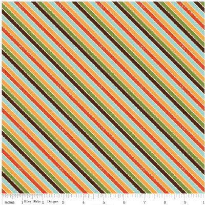 Riley Blake Designs - Unicorns and Rainbows - Unicorn Stripe in Orange