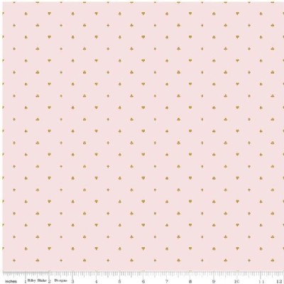 Riley Blake Designs - Wonderland - Cards in Pink Metallic