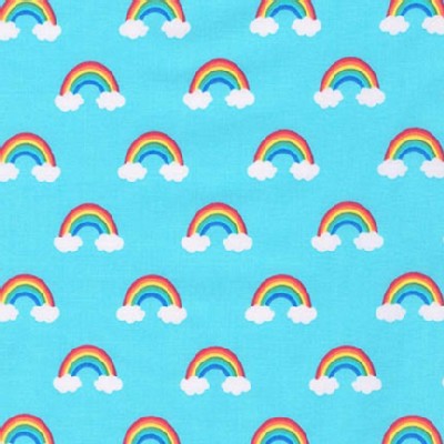 Robert Kaufman Fabrics - Happy Little Unicorns - Rainbows in Blue