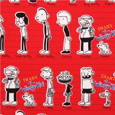 Robert Kaufman Fabrics - RK Kids - Diary of a Wimpy Kid Character in Red