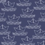 Windham Fabrics - Ahoy Matey - Sailboat in Navy