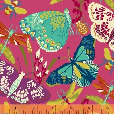 Windham Fabrics - Butterfly Dance - Butterflies in Pink