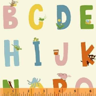 Windham Fabrics - Kinder - Alphabet in White