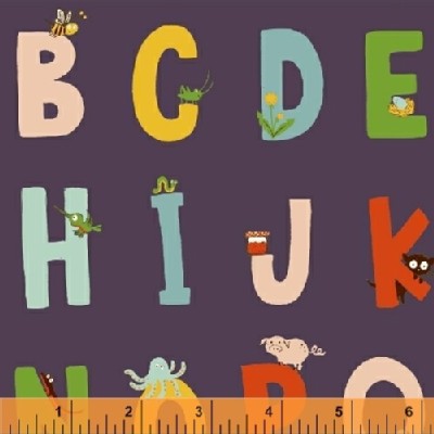 Windham Fabrics - Kinder - Alphabet in Indigo